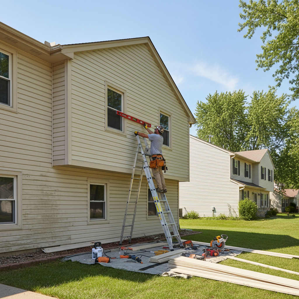 Siding installation project